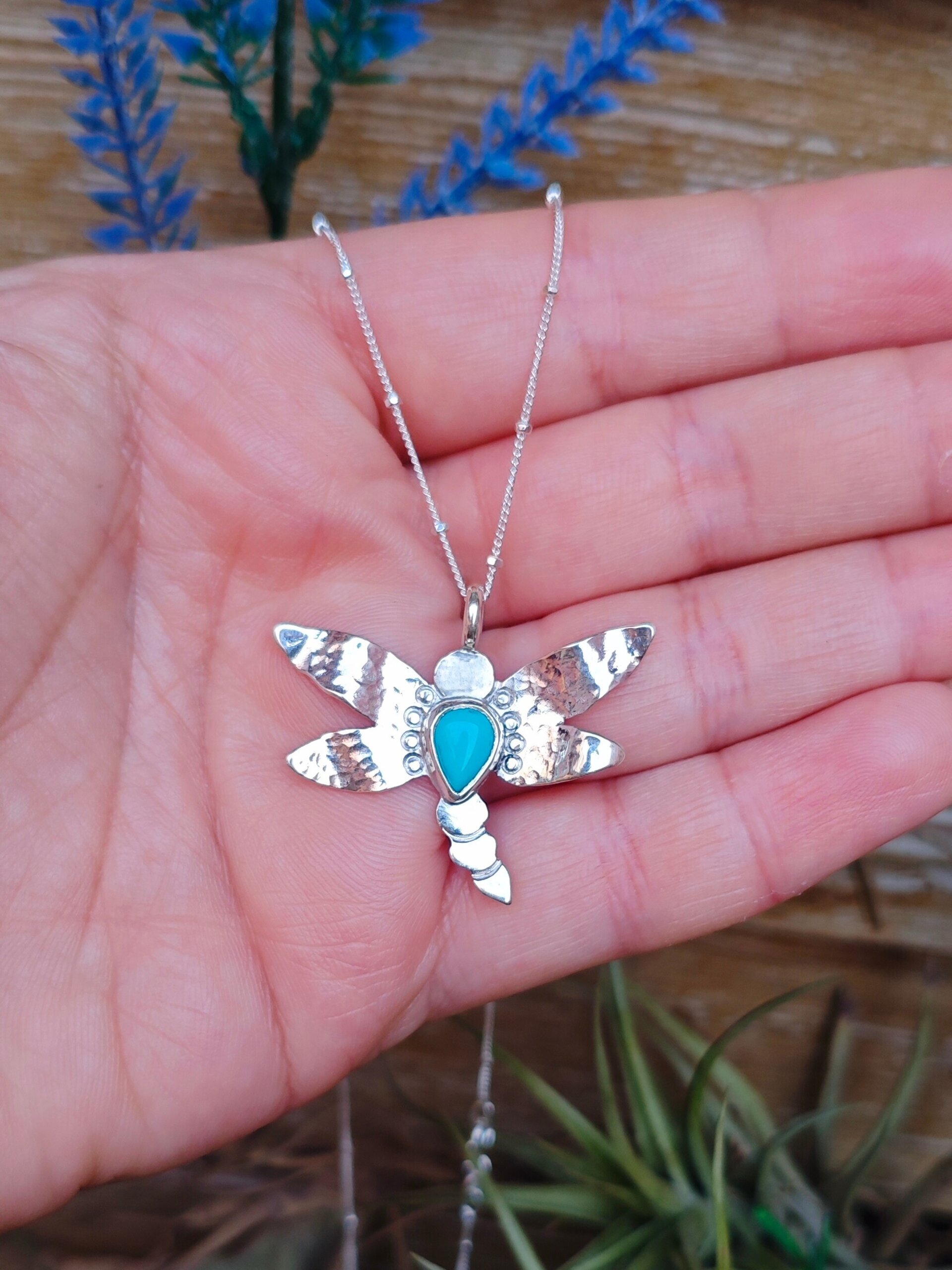 GARGANTILLA LIBÉLULA TURQUESA (Plata de Ley) - 2