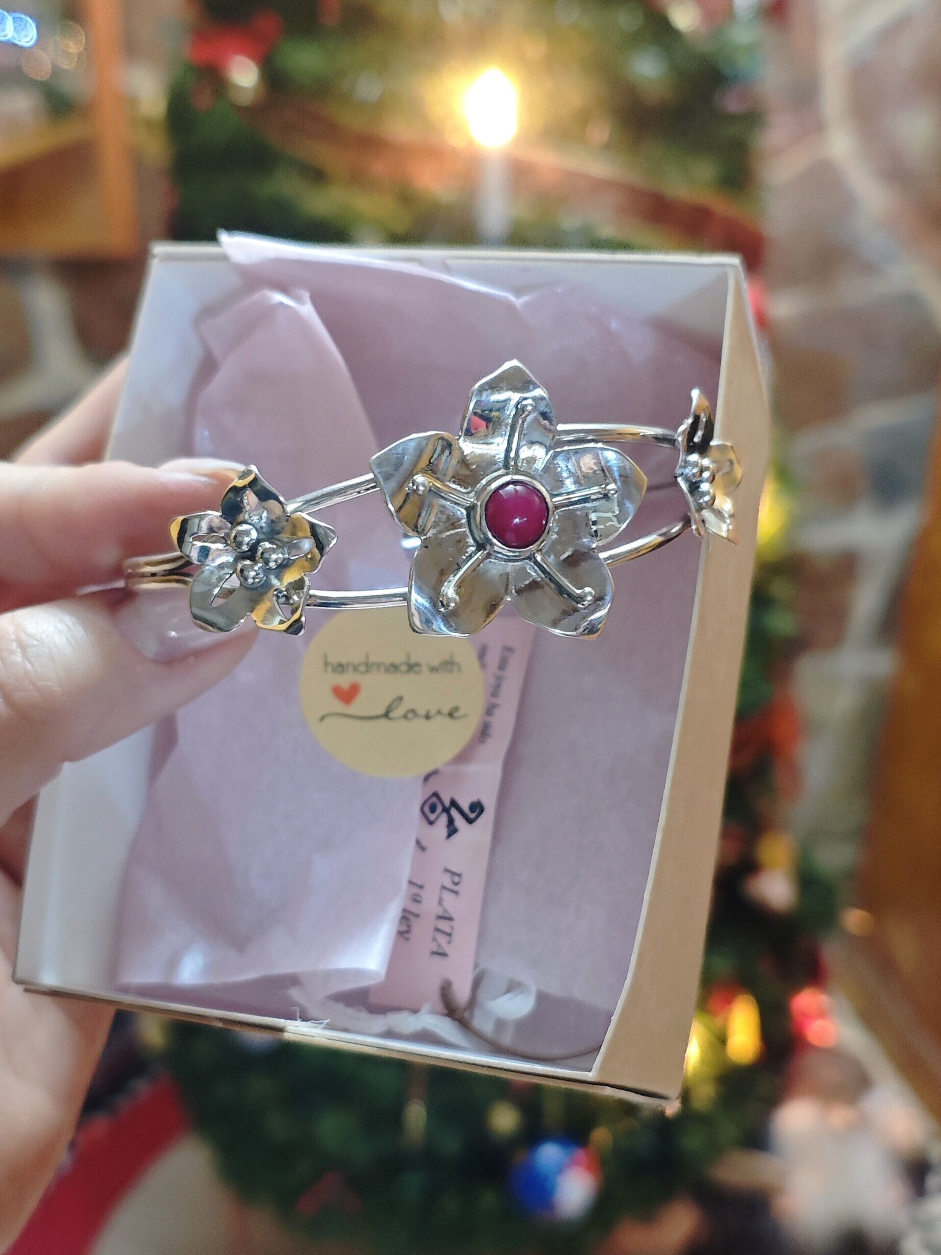 BRAZALETE FLORES (Plata de Ley) - 4