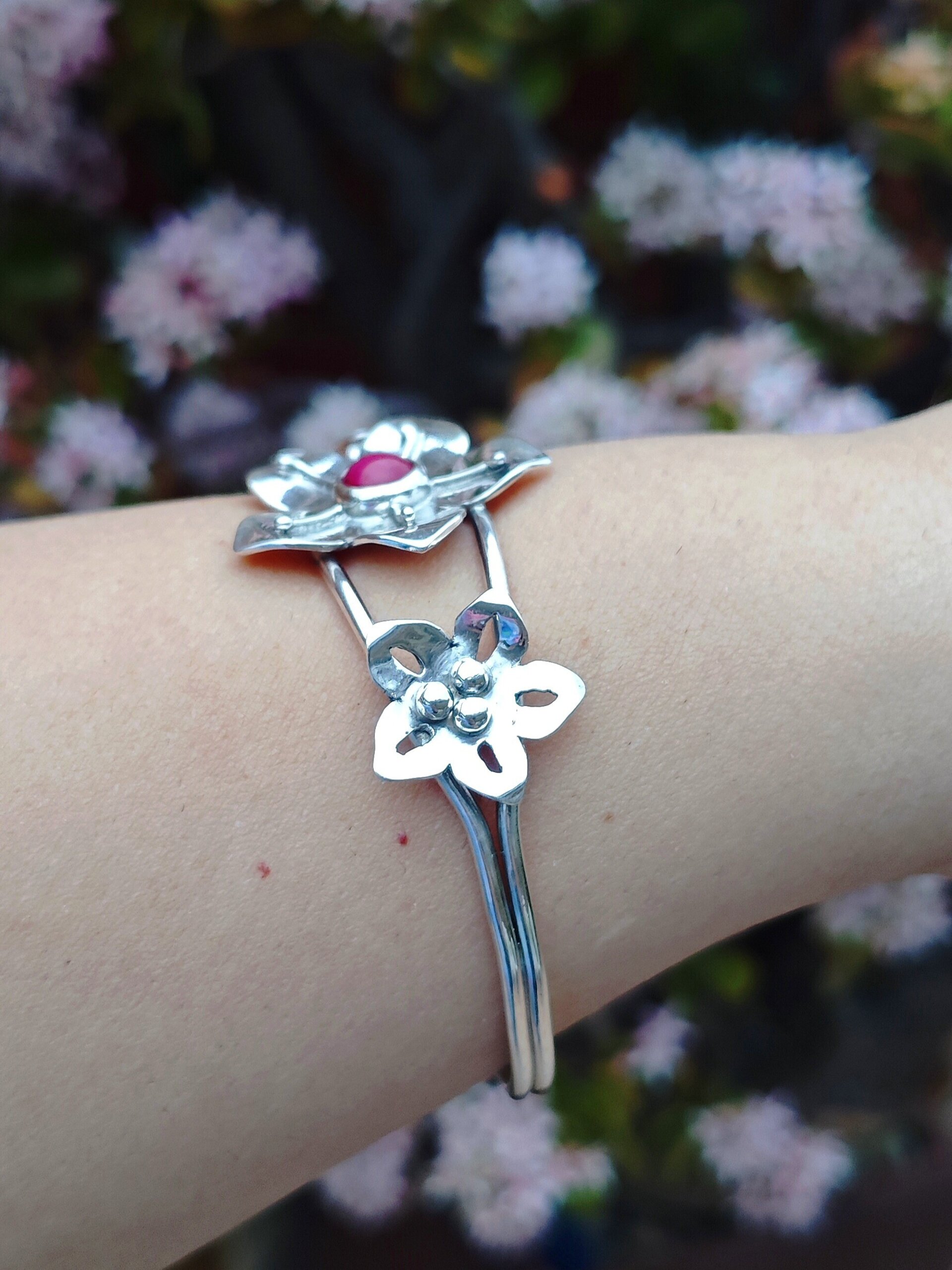 BRAZALETE FLORES (Plata de Ley) - 2