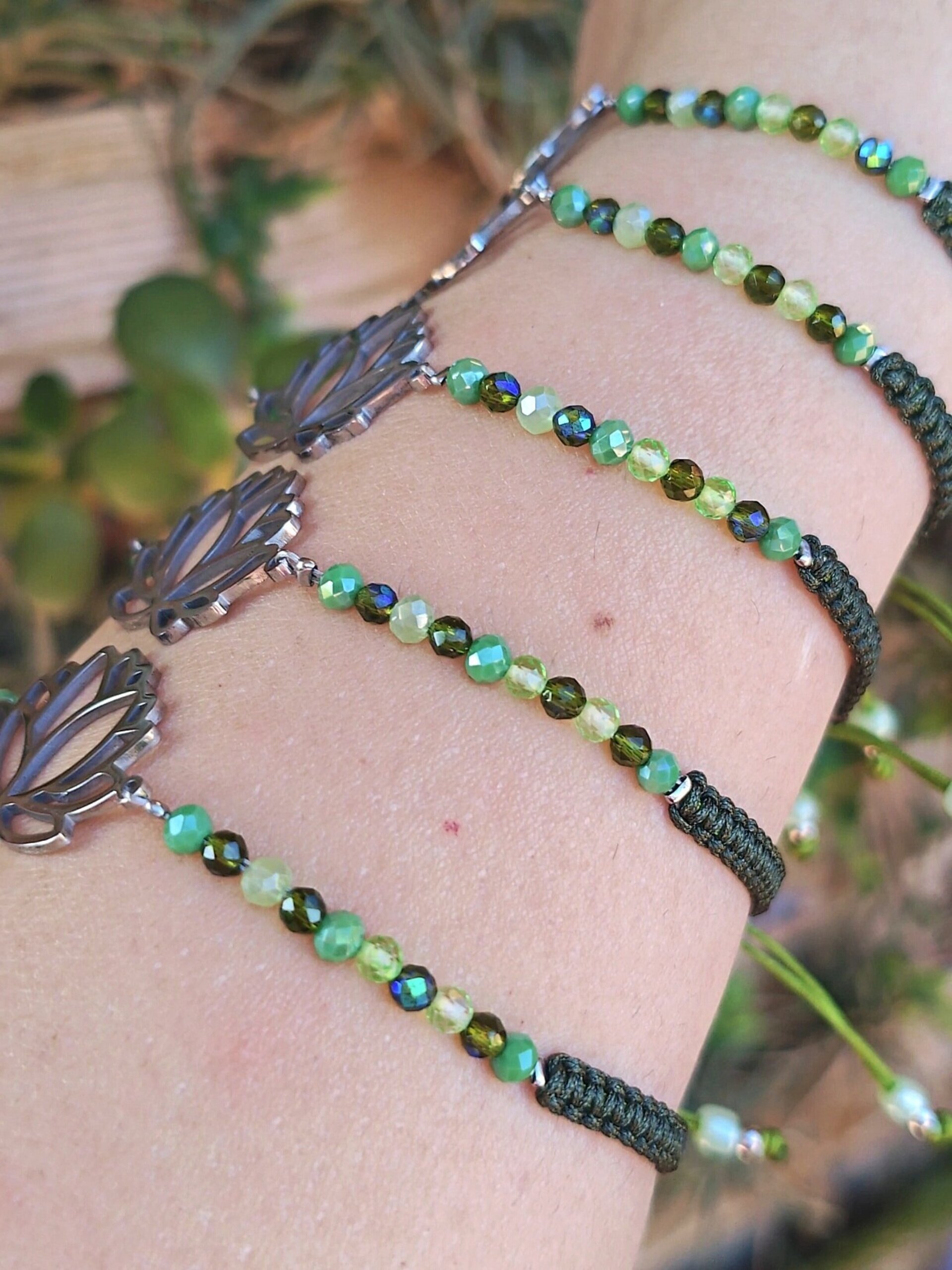 5 PULSERAS FLOR DE LOTO (Acero) - 2
