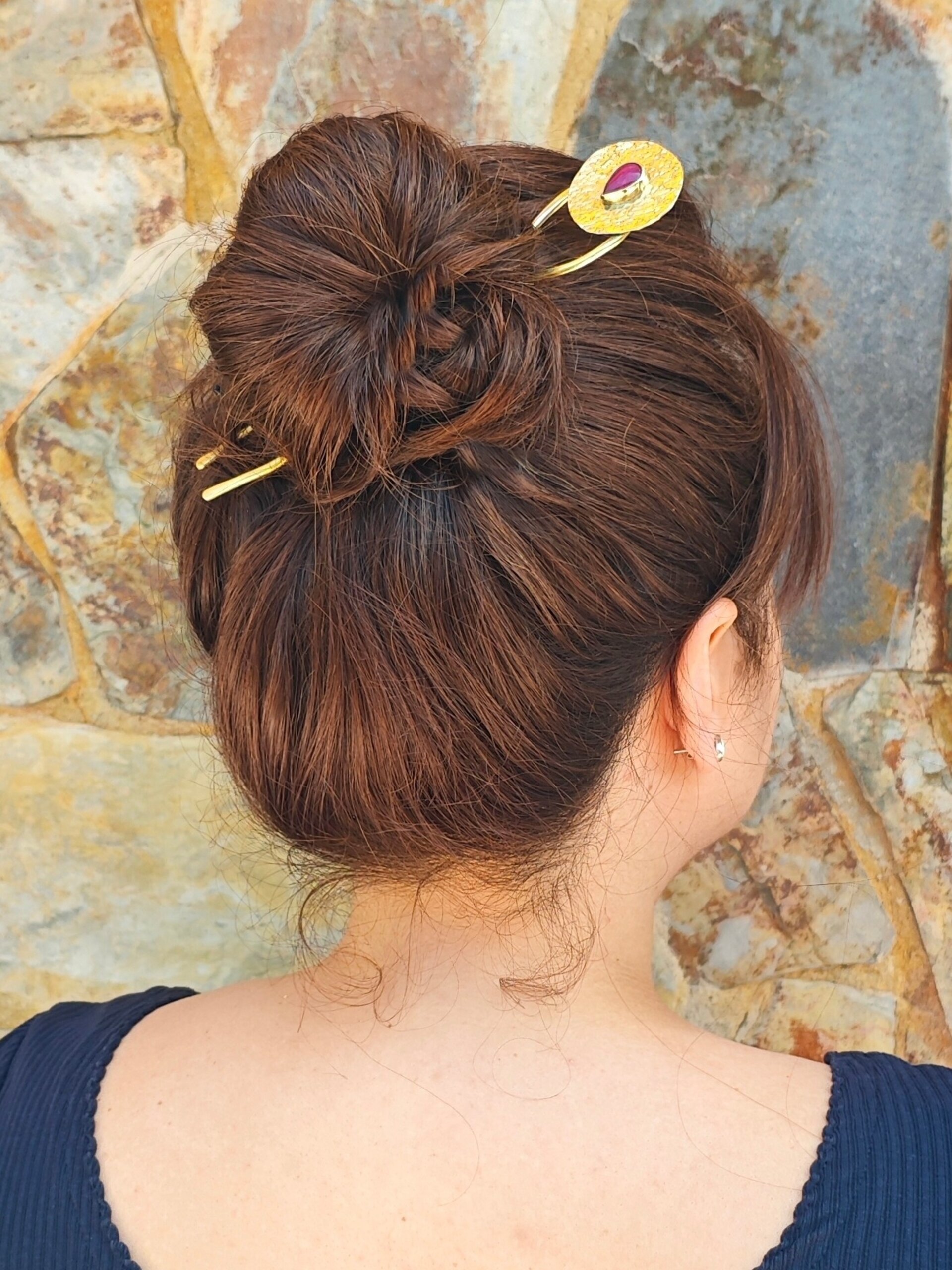 PASADOR DE PELO DELIA (Latón) - 2
