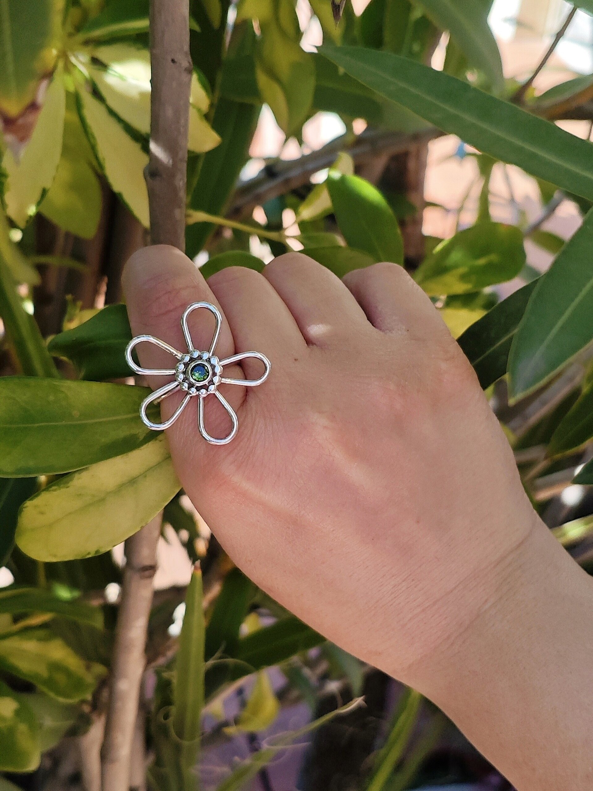 ANILLO FLOR (Plata de Ley) - 5