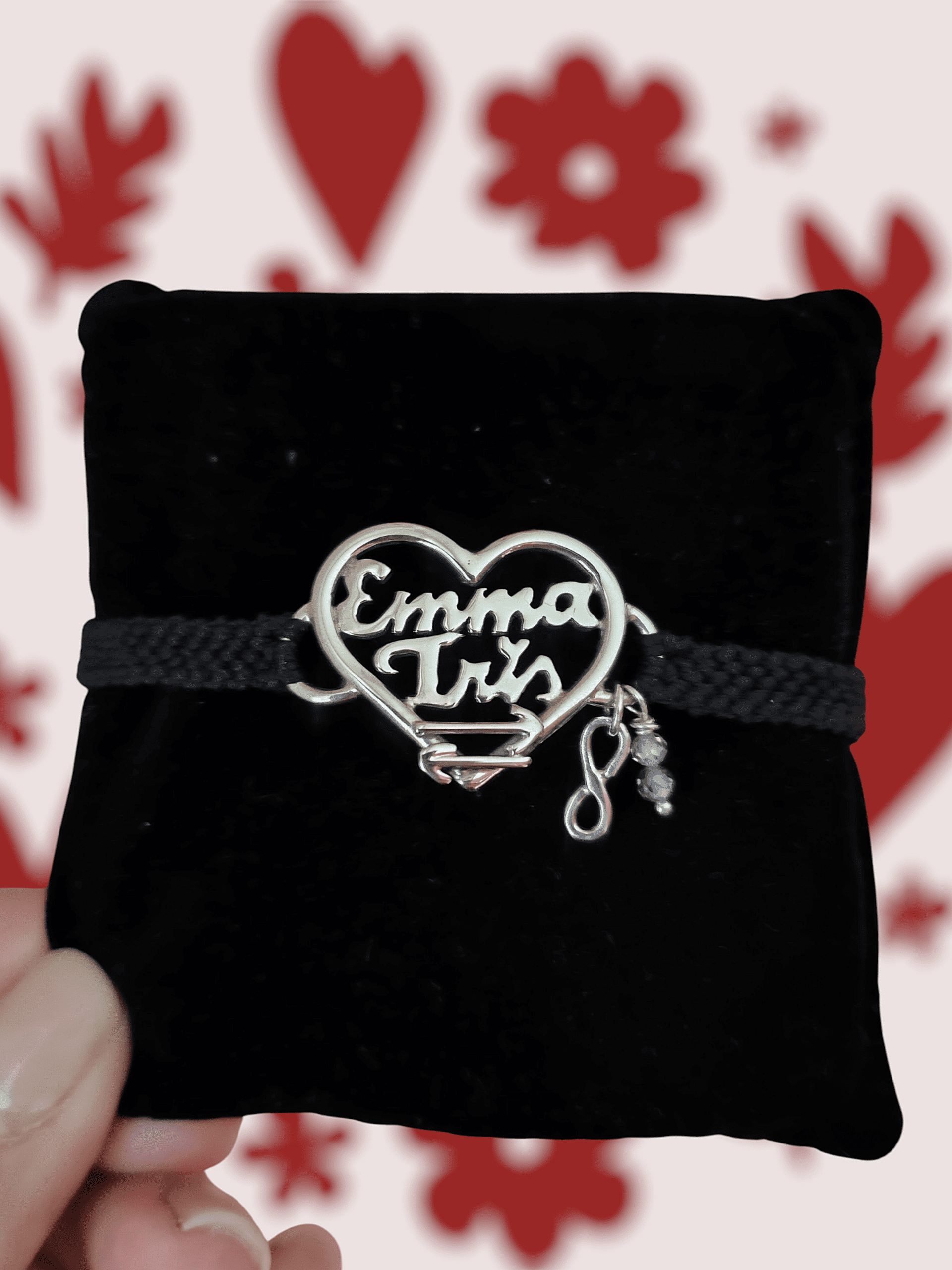 PULSERA CORAZÓN 🩷 CON NOMBRE (Plata de Ley) - 2