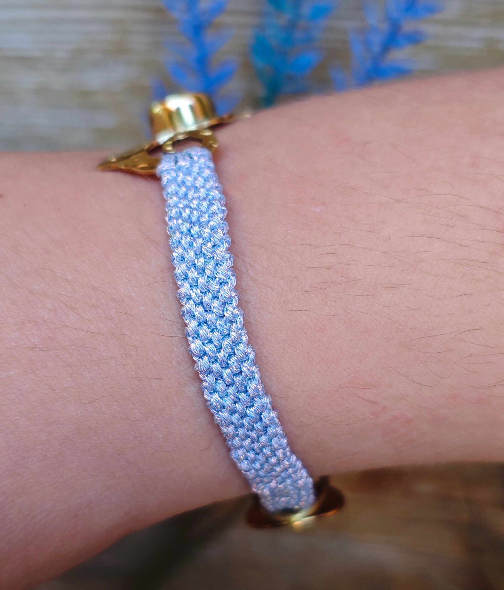 PULSERA CABALLITO DE MAR AZUL (Latón) - 3