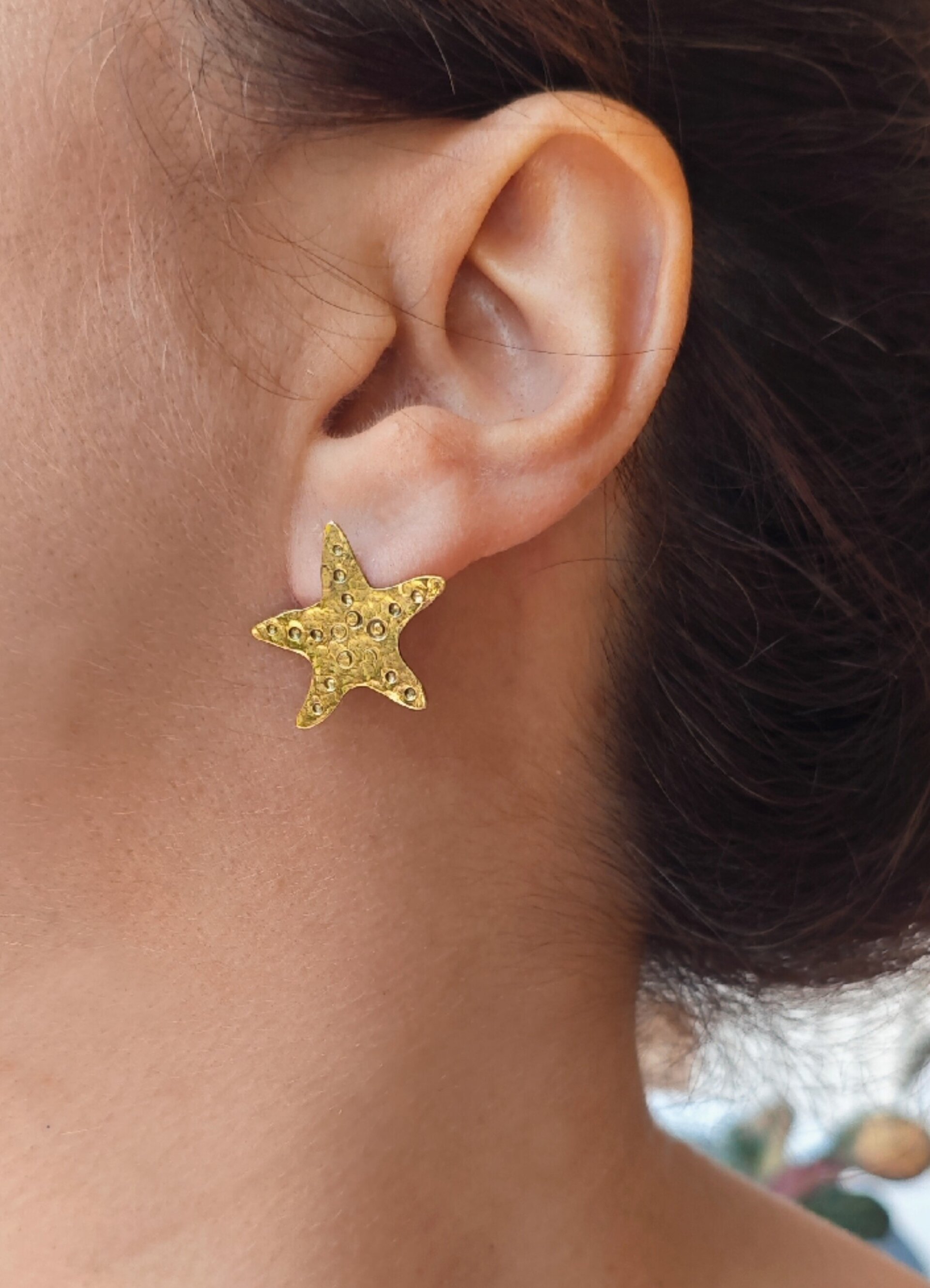 PENDIENTES ESTRELLA DE MAR (Latón) - 2