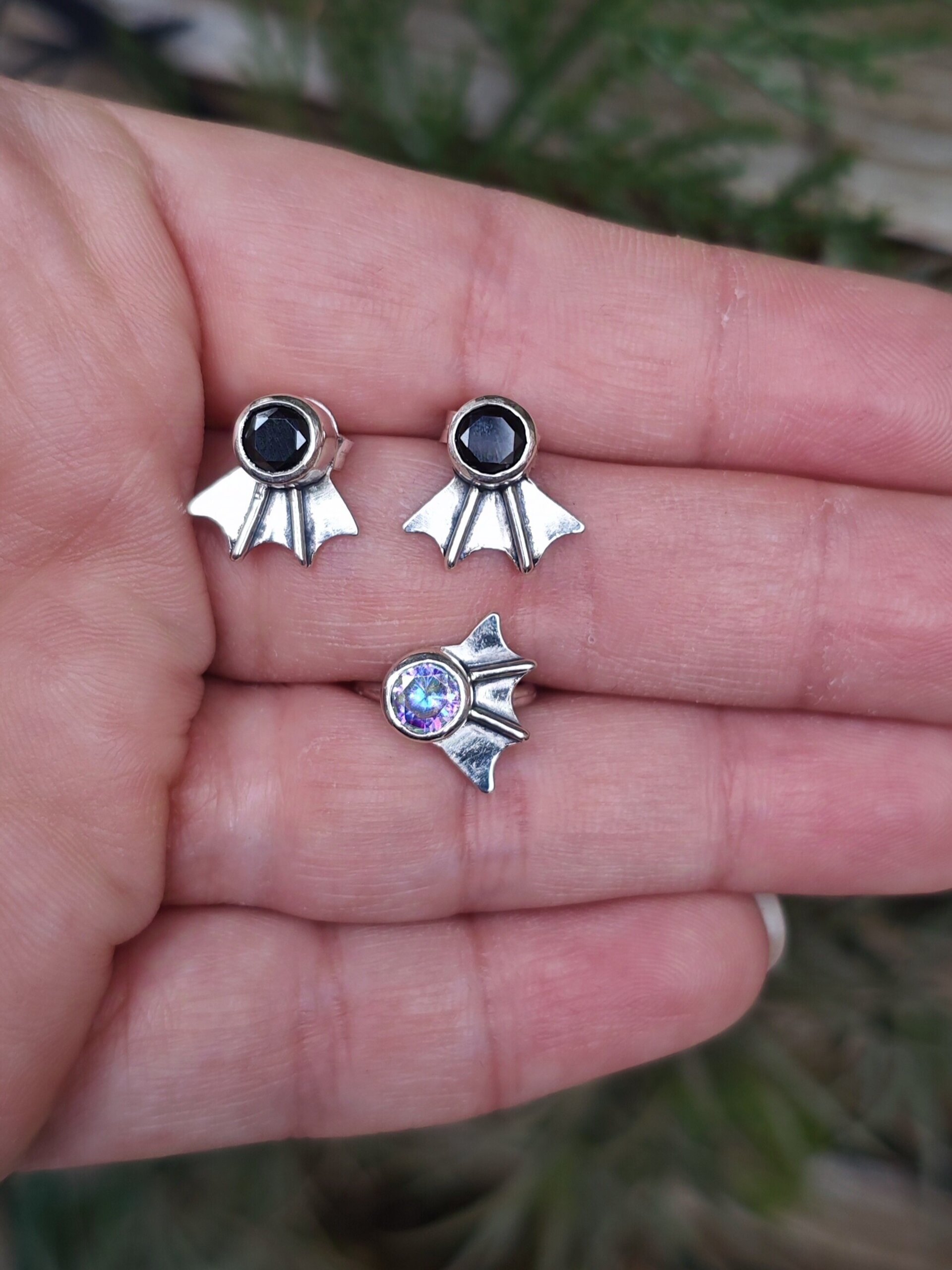PENDIENTES BAT (Plata de Ley) - 3