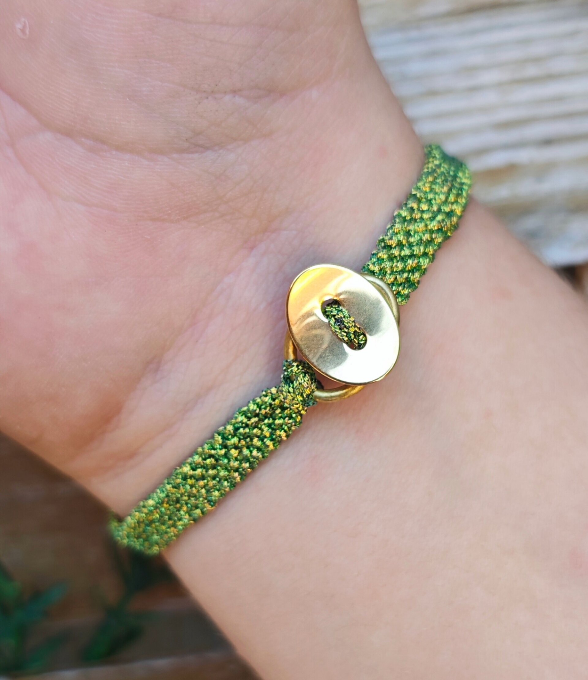PULSERA CABALLITO DE MAR VERDE (Latón) - 2