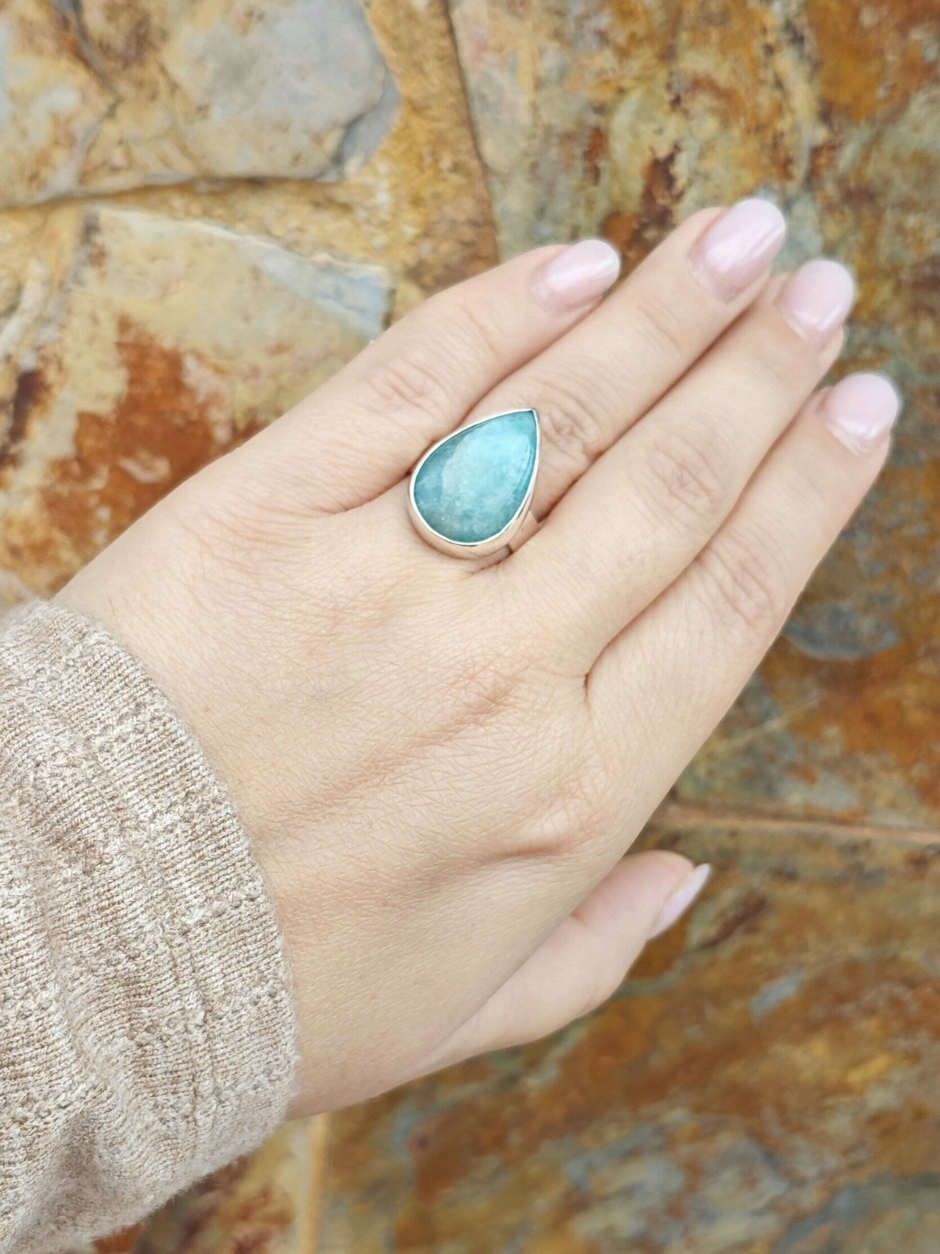 ANILLO AMAZONITA (Plata de Ley) - 2