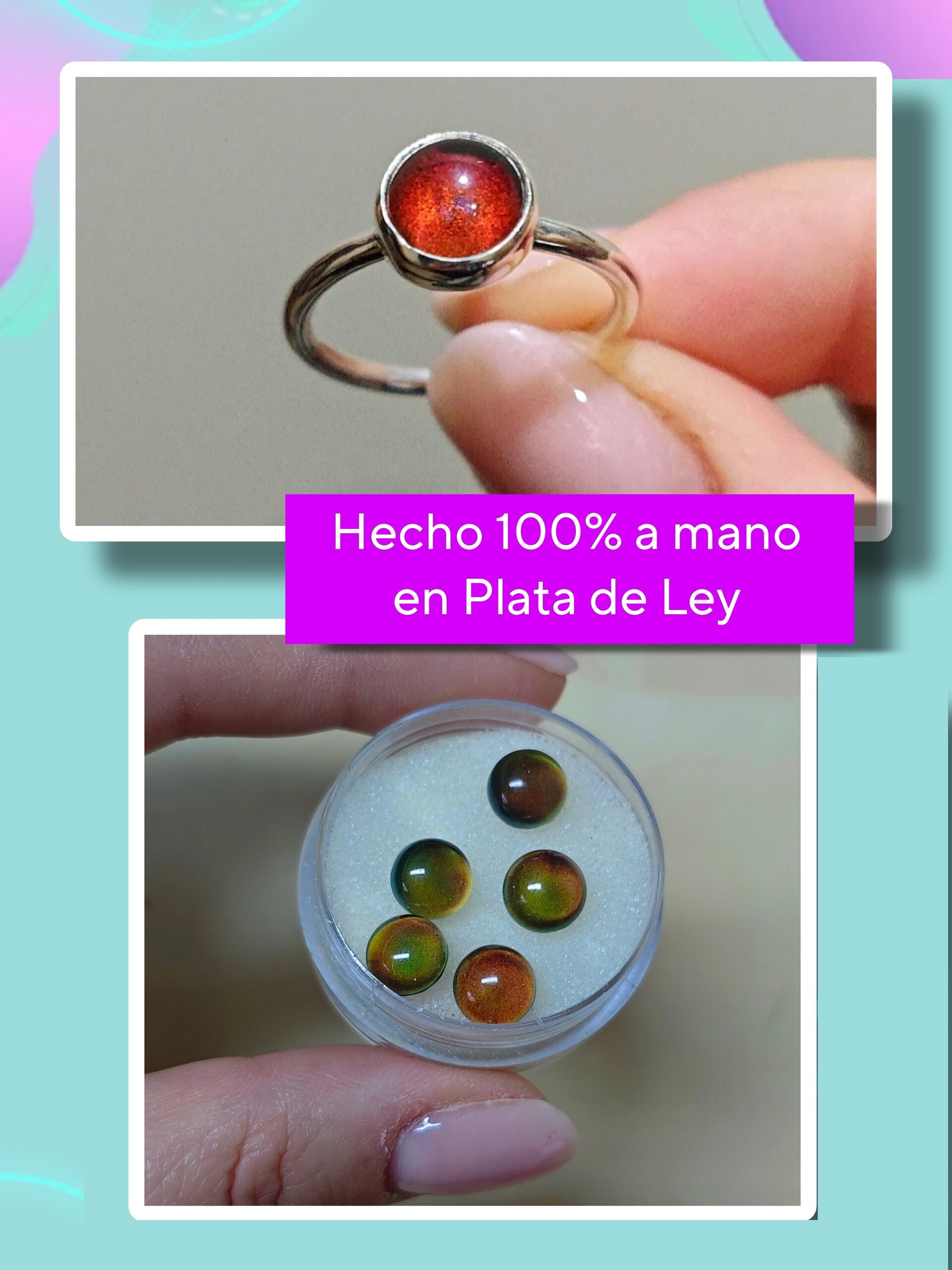 ANILLO DE HUMOR (Plata de Ley) 💚💙💜🧡💛🖤 - 3