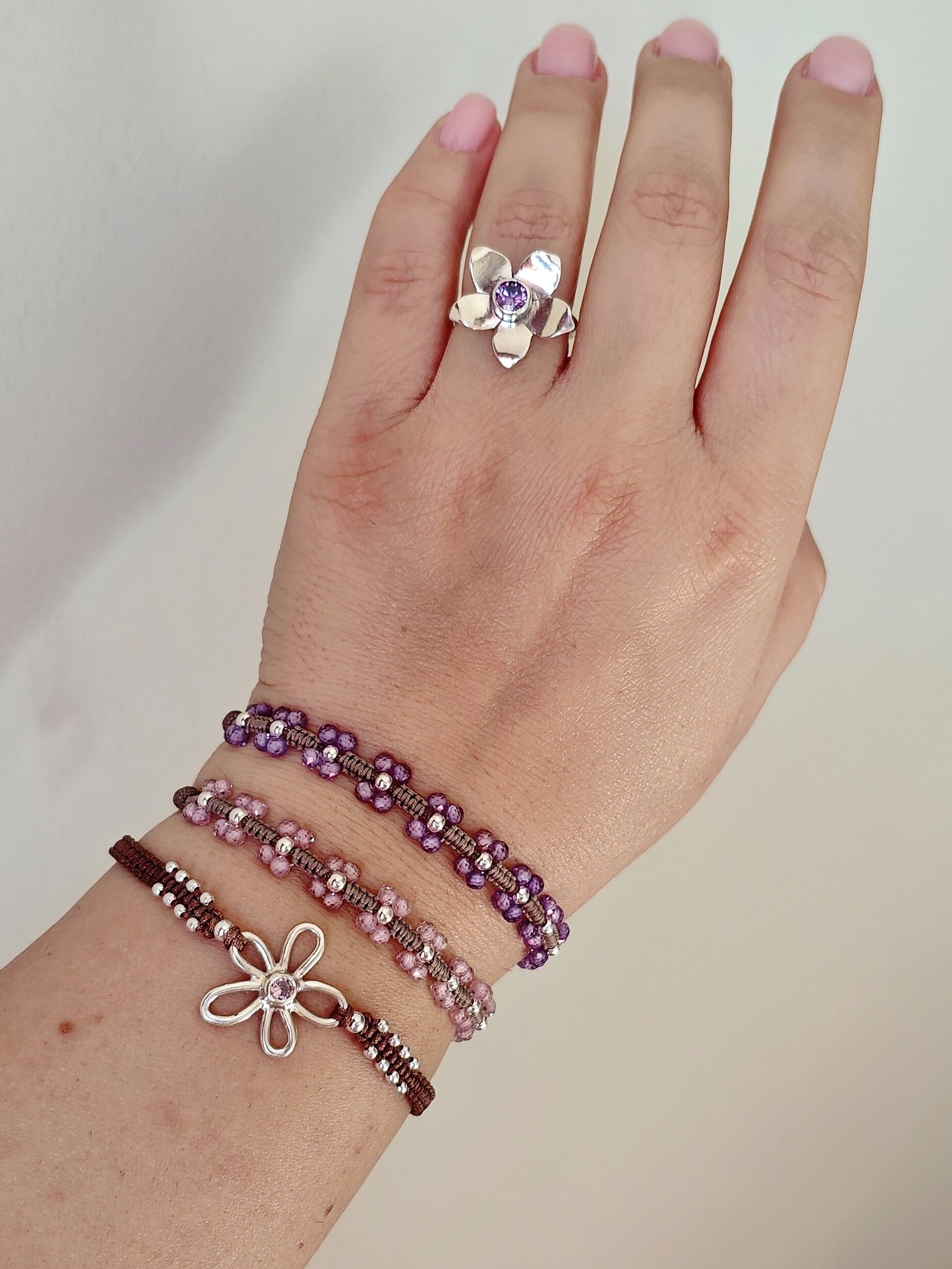 PULSERA FLOR (Plata de Ley) - 5