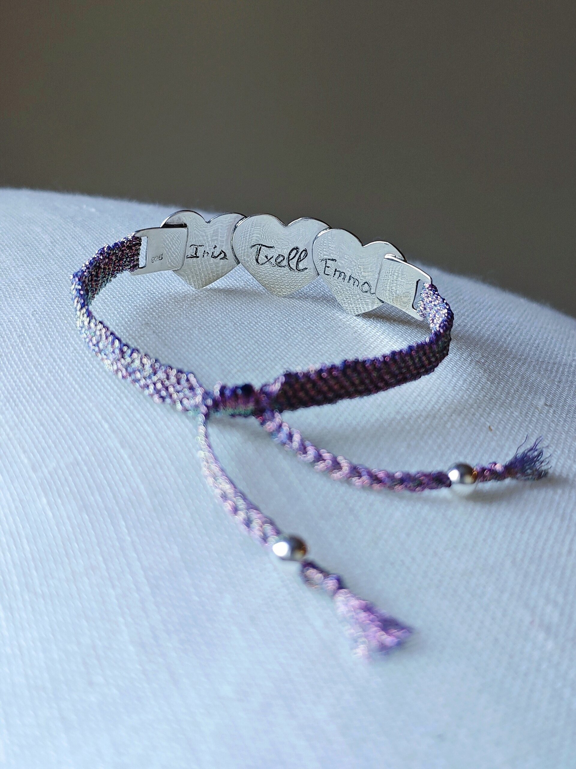BRAZALETE PERSONALIZADO 💜💜💜 (Plata de Ley) - 2