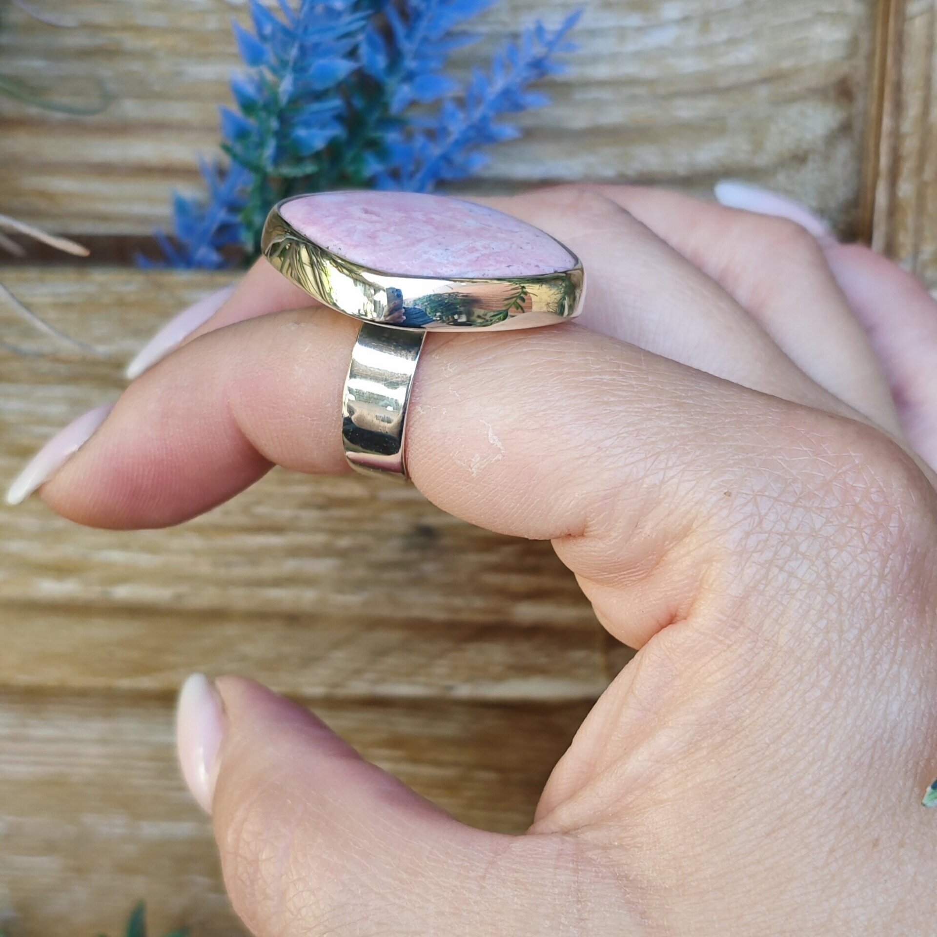 ANILLO OPALO ROSA (Plata de Ley) - 2