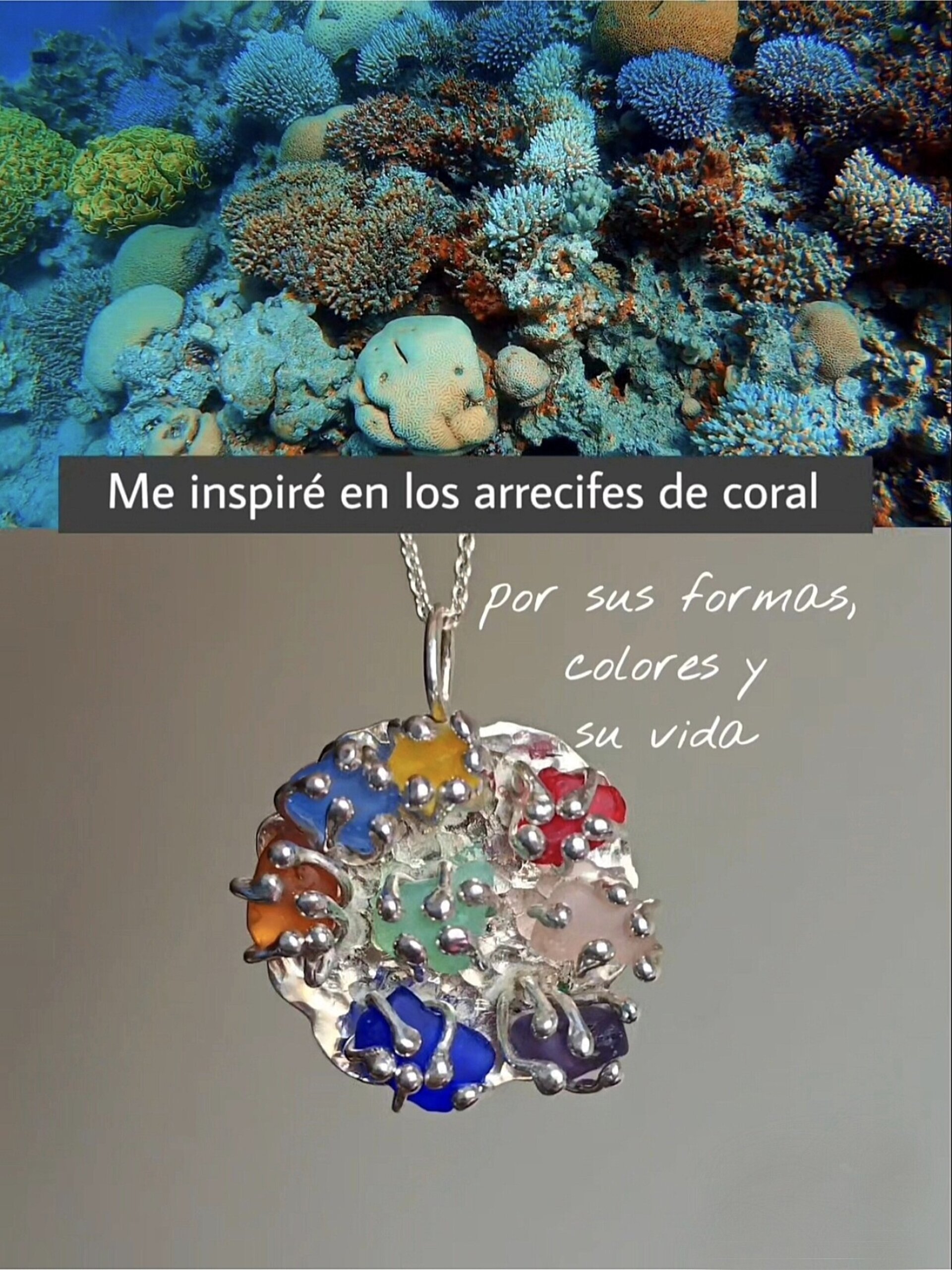 COLGANTE ARRECIFE DE CORALES 🪸 (Plata de Ley) - 4