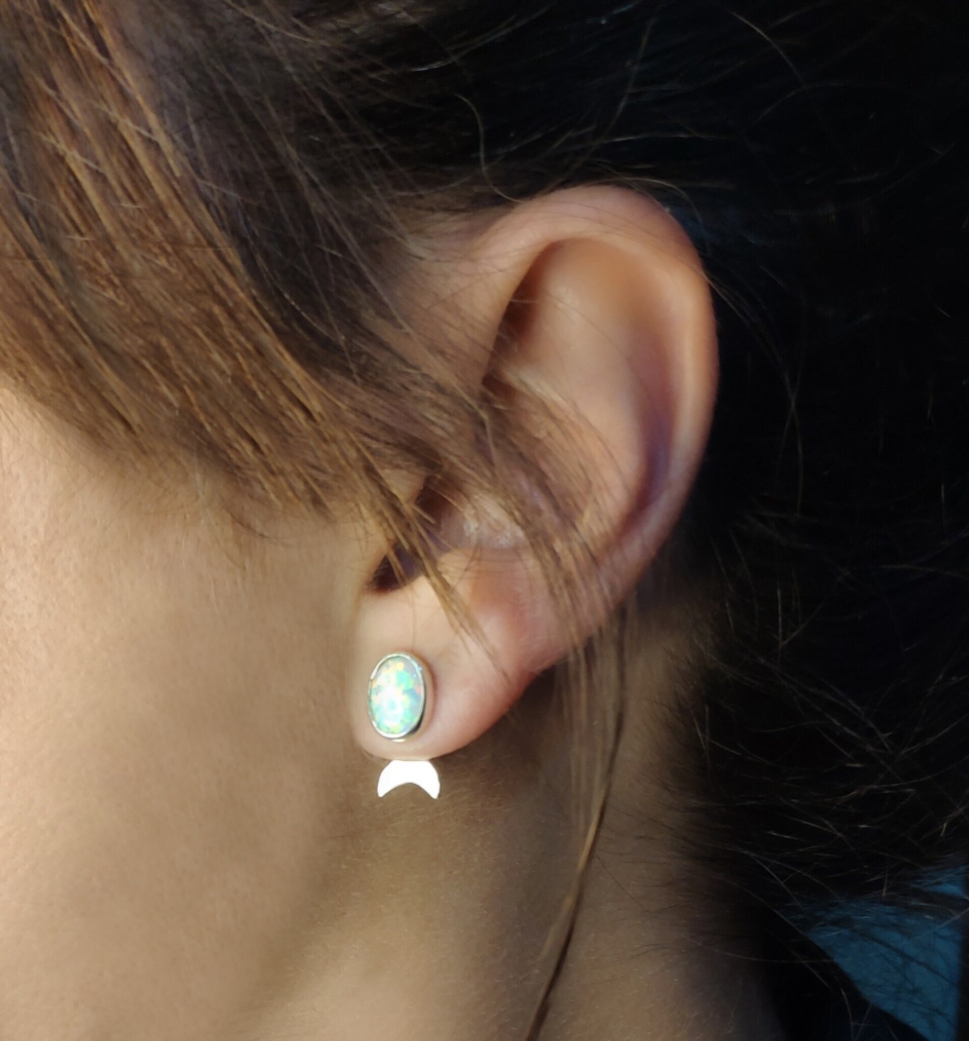 PENDIENTES OPALO (Plata de Ley) - 3