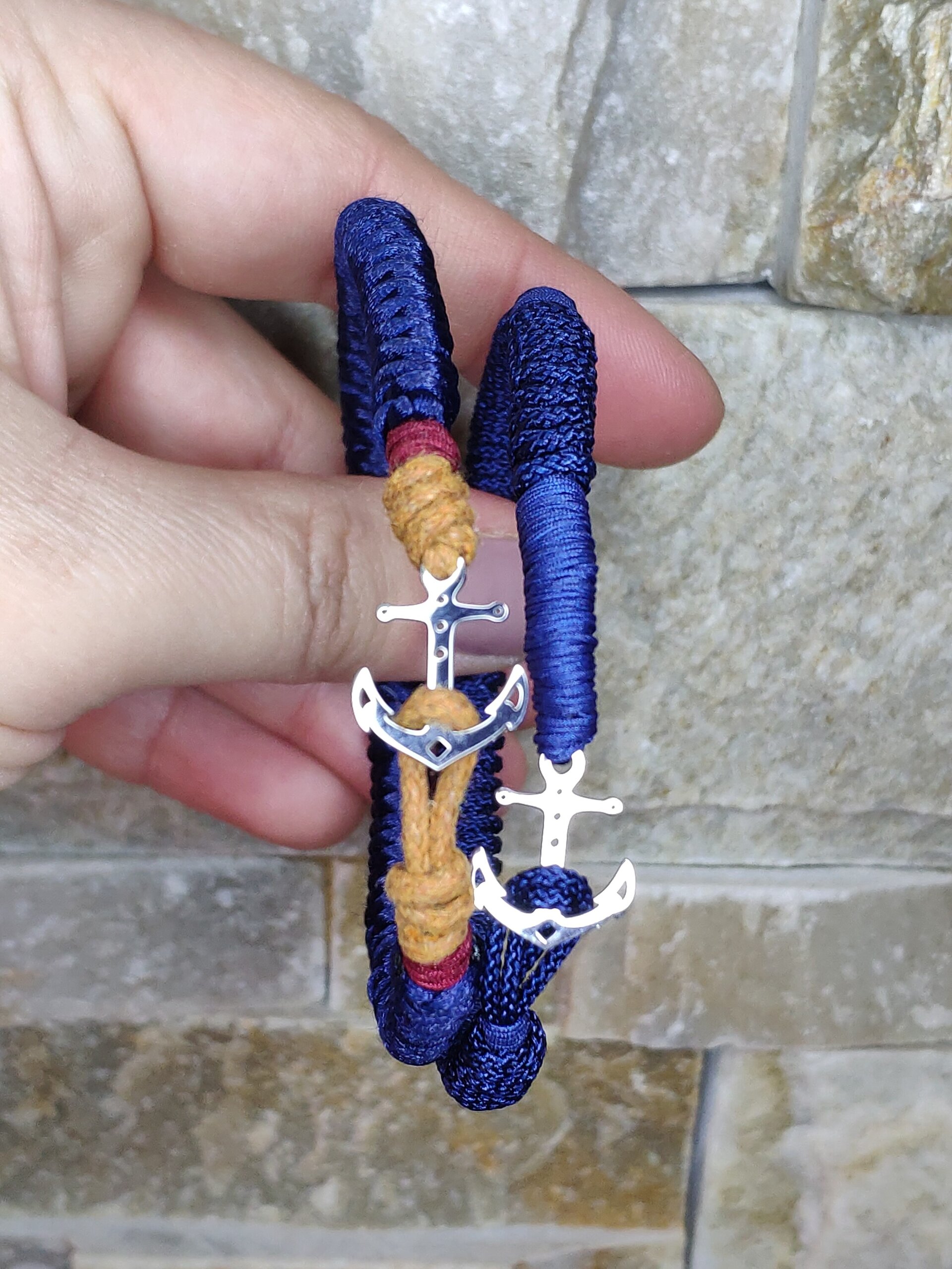 PULSERA ANCLA TRICOLOR (Acero) - 2