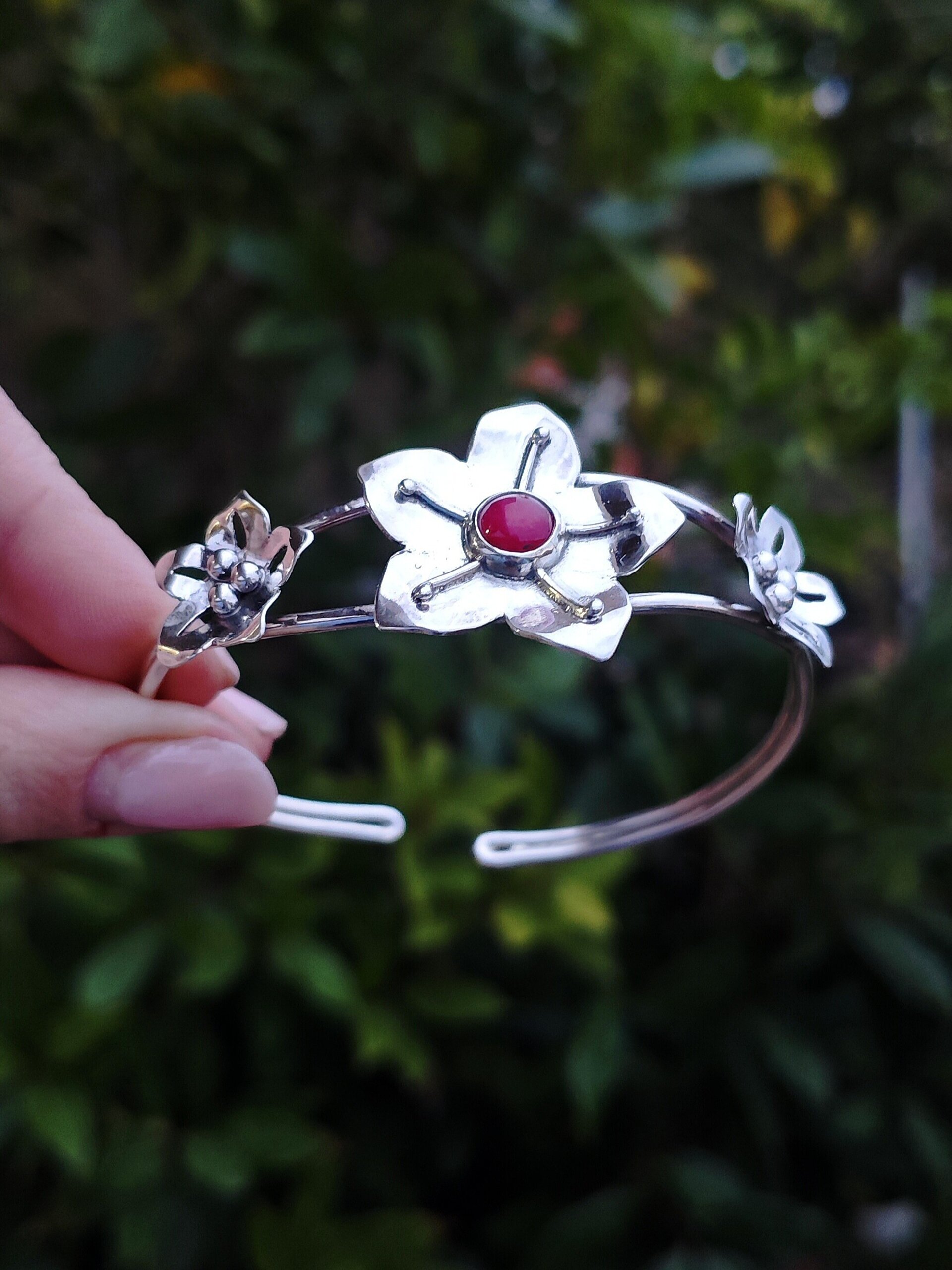 BRAZALETE FLORES (Plata de Ley) - 3